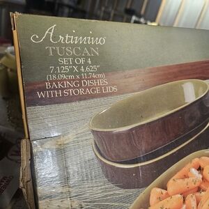 Tuscan Brown Baking Dishes with Storage Lids - Set of 4